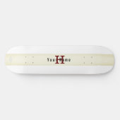Weiß mit Band Initial und Name HAMbyWG Skateboard (Horizontal)