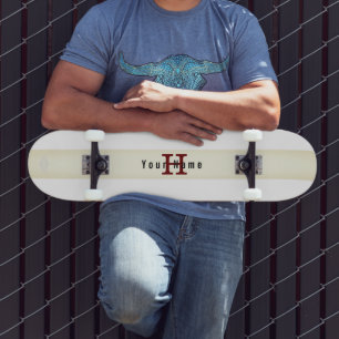 Weiß mit Band Initial und Name HAMbyWG Skateboard