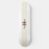 Weiß mit Band Initial und Name HAMbyWG Skateboard (Vorderseite)