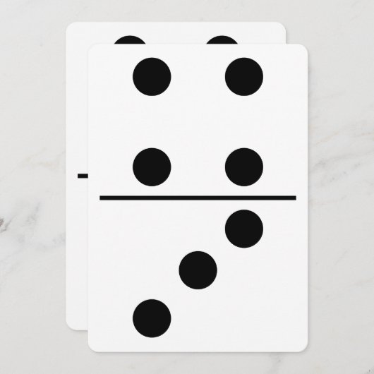 Weiß mit Black Dots Domino Custom Party Einladung (Vorne/Hinten)