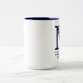 Weiß mit blauem Innenraum 15 Unze Zwei-Ton Tasse (Mittel)