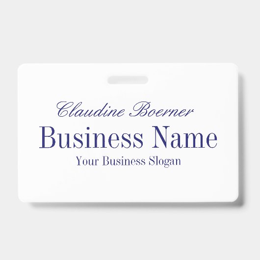 Weiß mit blauem Mitternachtstext - beide Seiten Ausweis (Vorderseite)