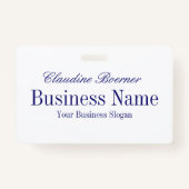 Weiß mit blauem Mitternachtstext - beide Seiten Ausweis (Rückseite)