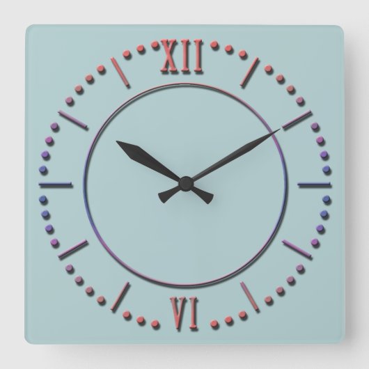 Weiß mit blauen Nashornsteinen, große Uhr (Vorderseite)