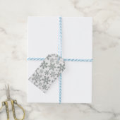 WEISS MIT BLAUEN WINTERSCHNEEFLÖCKCHEN GESCHENKANHÄNGER (Mit Garn)