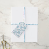 WEISS MIT BLAUEN WINTERSCHNEEFLÖCKCHEN GESCHENKANHÄNGER (Mit Garn)