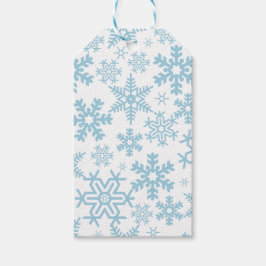 WEISS MIT BLAUEN WINTERSCHNEEFLÖCKCHEN GESCHENKANHÄNGER