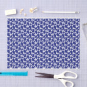 WEISS MIT BLUE PAISLEY PATTERN SEIDENPAPIER (Handwerk)