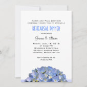 Weiß mit Blue Wedding Probe Dinner Einladung (Vorderseite)