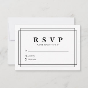 Weiß mit Border Response Card RSVP Karte