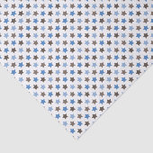 WEISS MIT BROWN- UND BLAUE-STERNEN SEIDENPAPIER (Ausschnitt)