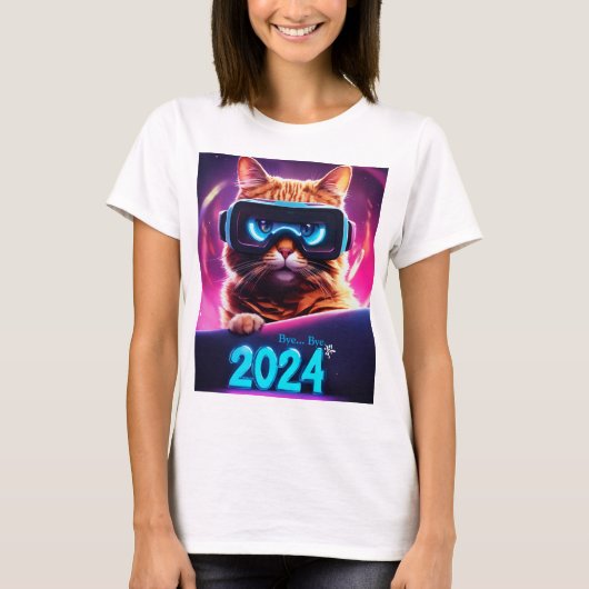 Weiß mit Cat-Image-T - Shirt (Vorderseite)