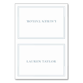 Weiß mit dunkelblauer, moderner Tischkarte Tischnummer