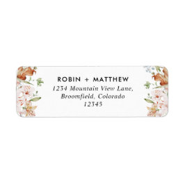 Weiß mit erdigen Blooms Hochzeitsstimmung Rücksend