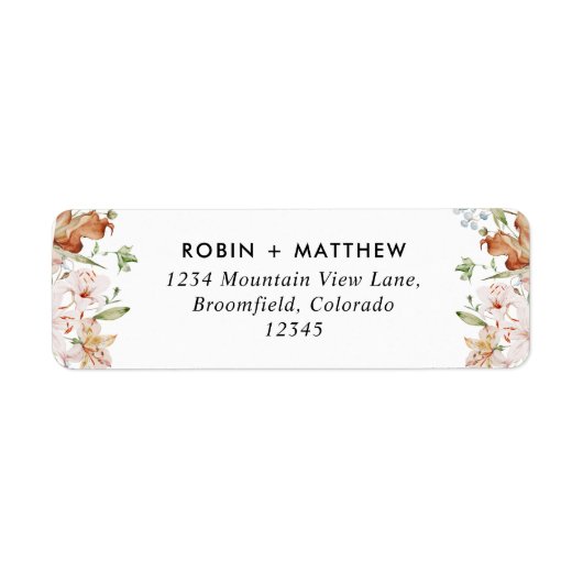 Weiß mit erdigen Blooms Hochzeitsstimmung Rücksend (Vorne)