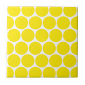 Weiß mit gelbem Polka Dots Muster Trivet Fliese (Vorderseite)