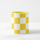 Weiß mit gelbem Quadrat Muster 11 oz Combo Tasse (Zentrum)