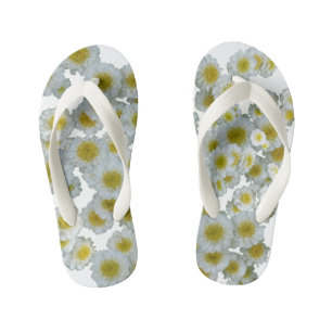 Weiß mit gelben Blume Kinder Flip Flops Kinderbadesandalen