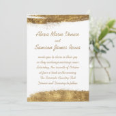 Weiß mit Gold Einladung (Stehend Vorderseite)