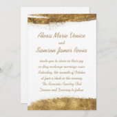 Weiß mit Gold Einladung (Vorne/Hinten)