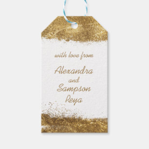 Weiß mit Gold Geschenkanhänger