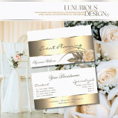 Weiß mit Golddekor und Niedliche Rose Blume Modern Visitenkarte