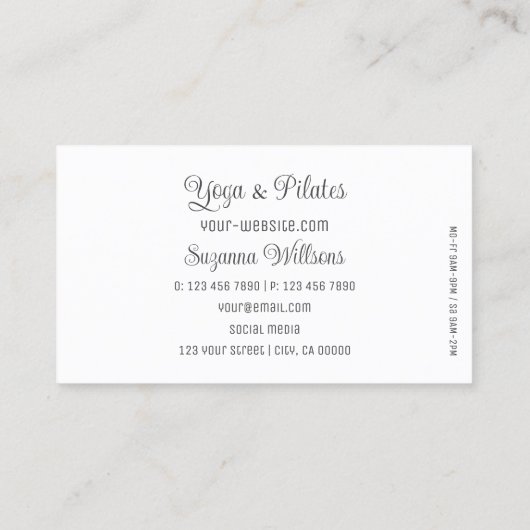 Weiß mit Gorgeous Graues Herz und Monogramm Niedli Visitenkarte (Rückseite)