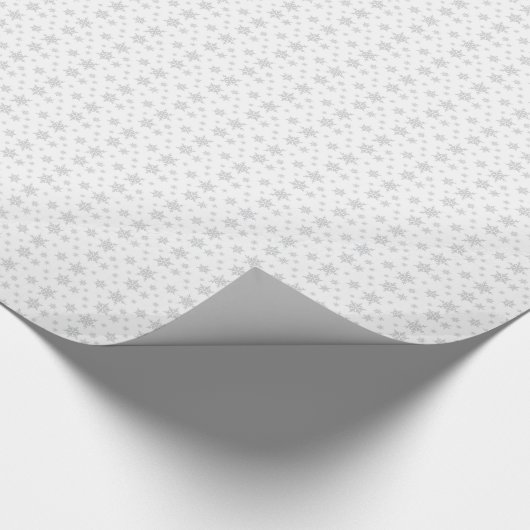 Weiß mit grauem Schneeflocke-Packpapier Geschenkpapier (Ecke)