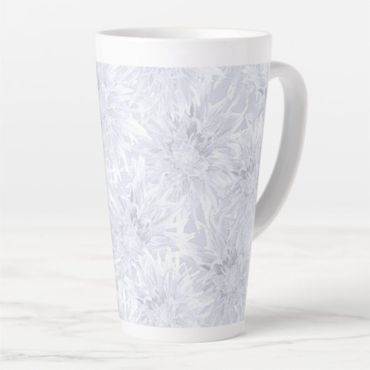 Weiß mit grauen Dahlien. Milchtasse (Rechte Ecke)
