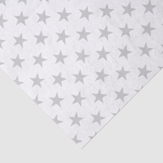 Weiß mit grauen Sternen Seidenpapier (Ausschnitt)