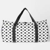 Weiss mit grauen und schwarzen Tupfen Duffle Bag (Rückseite)