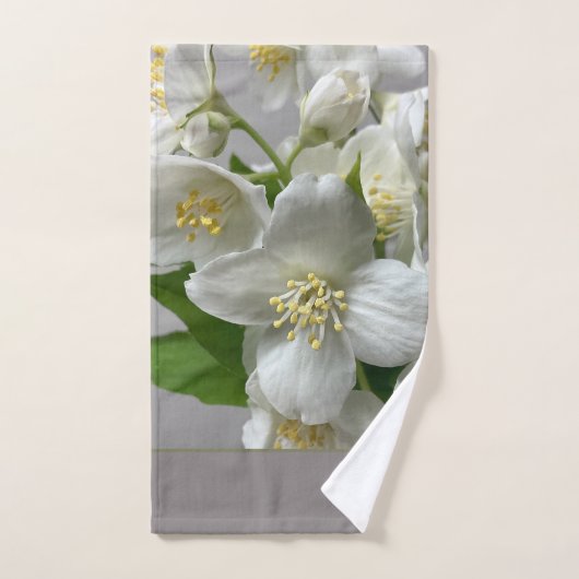 Weiß mit Grün und Grau Badhandtuch Set (Handtuch)