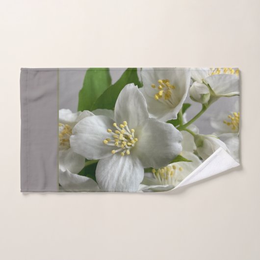 Weiß mit Grün und Grau Badhandtuch Set (Handtuch)