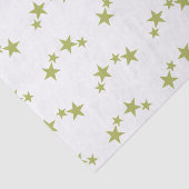 Weiß mit grünem Kalk-Sternen Seidenpapier (Ausschnitt)