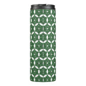 WEISS MIT GRÜNEN IRISCHEN KNOTENPATTERN THERMOSBECHER (Rückseite)