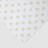 Weiß mit grünen Sternen Seidenpapier (Ausschnitt)