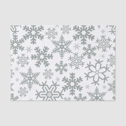 WEISS MIT GRÜNEN WINTERSCHNEEFLÖCKCHEN SEIDENPAPIER (Vorderseite)