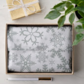 WEISS MIT GRÜNEN WINTERSCHNEEFLÖCKCHEN SEIDENPAPIER (Geschenk)