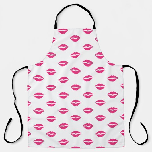 WEISS MIT HELLEN PINKLIPPEN SCHÜRZE (Vorderseite)