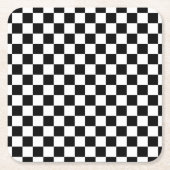 Weiß mit klassischem schwarzen Quadratmuster-Stil Rechteckiger Pappuntersetzer (Vorderseite)