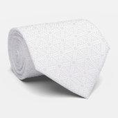 Weiß mit kleiner Hexagonform-Musterhochzeit Krawatte (Gerollt)
