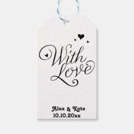 Weiß mit Liebe Niedliche moderne kalligraphische H Geschenkanhänger