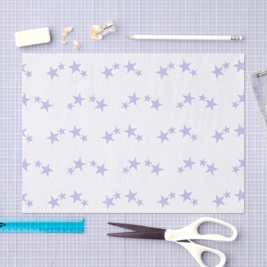Weiß mit lila Sternen Seidenpapier (Handwerk)