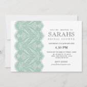 Weiß mit Minze Spitzen Brautparty Party laden Einladung (Vorderseite)