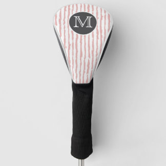 Weiß mit modernem rosa gestreiftem Golfkopfschutz Golf Headcover