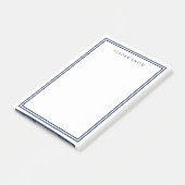 Weiß mit modernen klassischen, doppelnavy blauen G Post-it Klebezettel (angewinkelt)