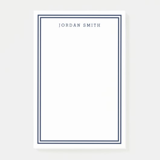 Weiß mit modernen klassischen, doppelnavy blauen G Post-it Klebezettel (Vorderseite)