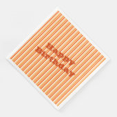 Weiß mit orangefarbenem Streifen Serviette (Ecke)