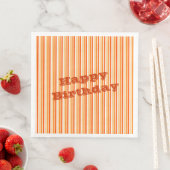 Weiß mit orangefarbenem Streifen Serviette (Beispiel)