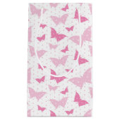 WEISS MIT PASTEL PINK VALENTINSTAG-SCHALTFLÄDEN KLEINE GESCHENKTÜTE (Vorderseite)